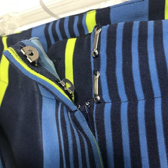 Ashley Stewart plus size 16 Striped paper bag Pants peacoat Elastic belt NWT - Picture 8 of 11